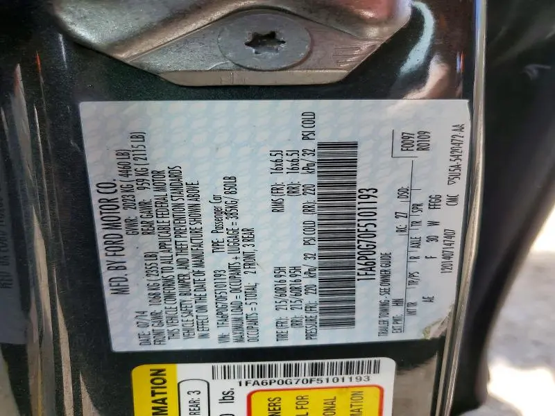 2015 FORD FUSION S  