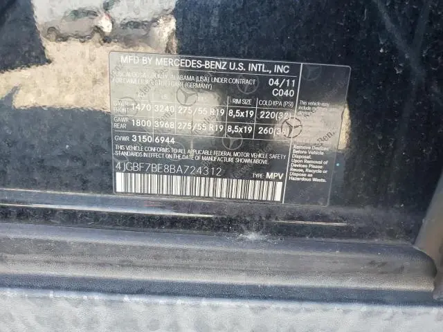 2011 MERCEDES-BENZ GL 450 4MATIC  