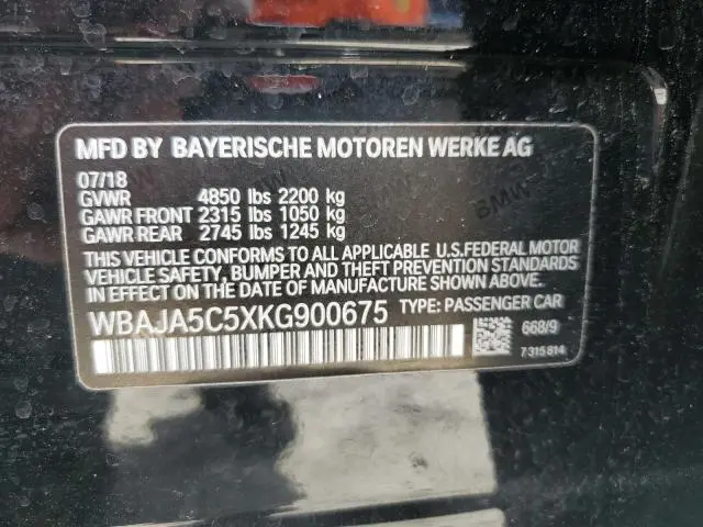 2019 BMW 530 I  