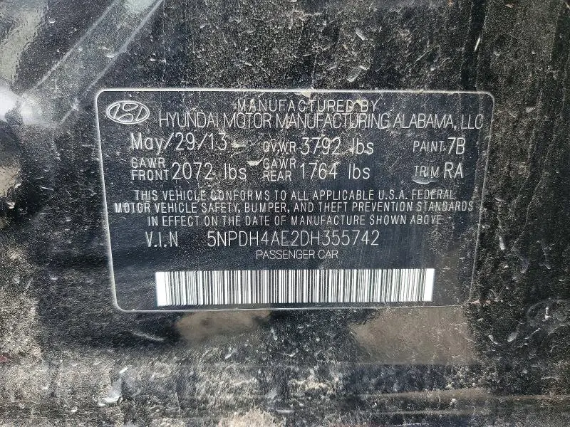 2013 HYUNDAI ELANTRA GLS  