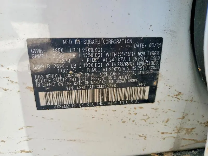 2021 SUBARU OUTBACK PREMIUM  