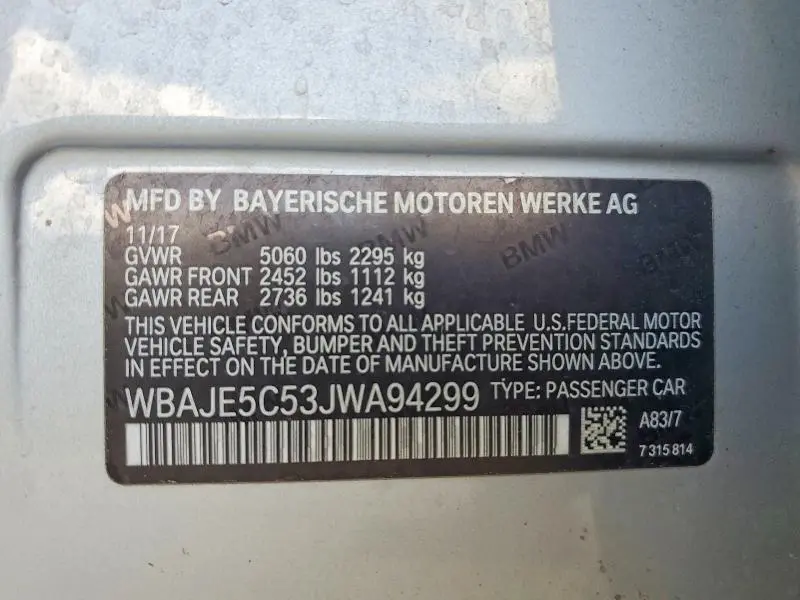2018 BMW 540 I  