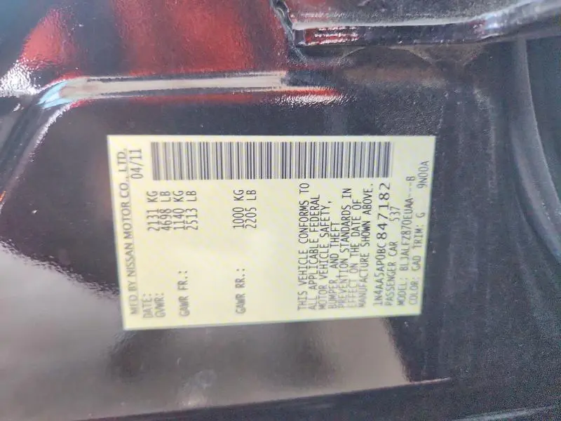 2011 NISSAN MAXIMA 3.5 S  
