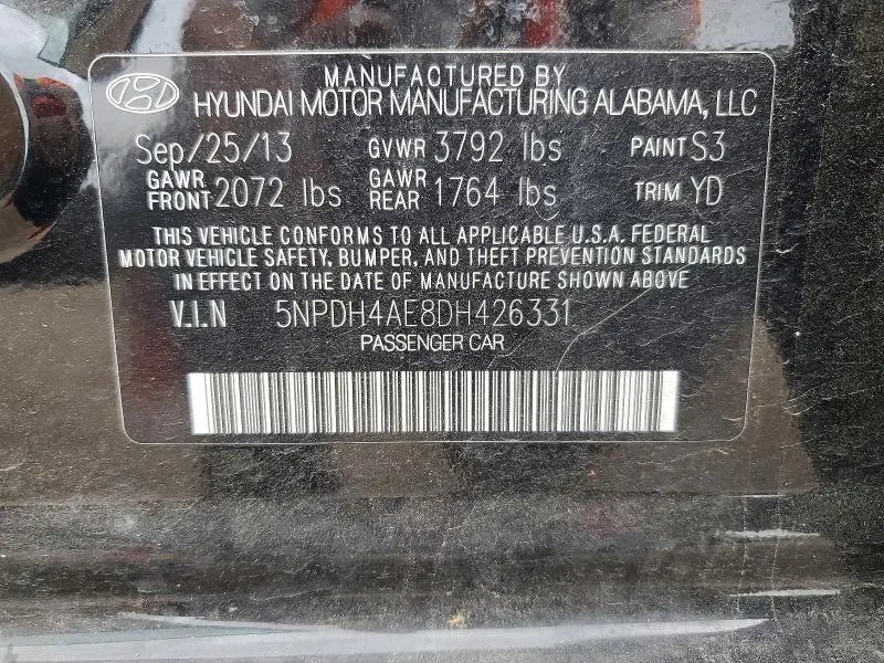 2013 HYUNDAI ELANTRA GLS  
