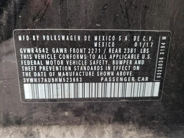 2017 VOLKSWAGEN GOLF ALLTRACK S  