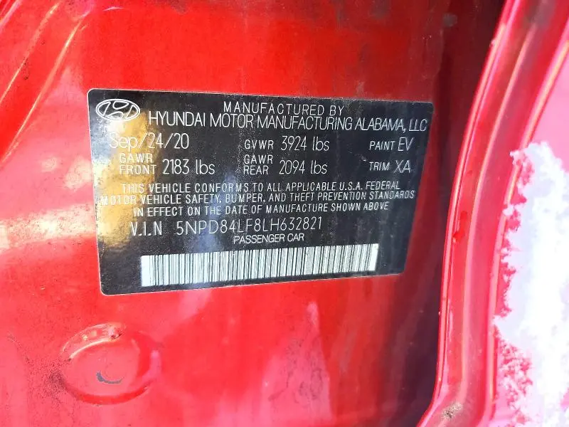 2020 HYUNDAI ELANTRA SEL  