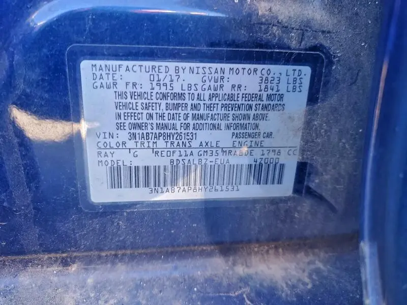 2017 NISSAN SENTRA S  