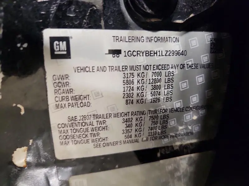 2020 CHEVROLET SILVERADO K1500 CUSTOM  