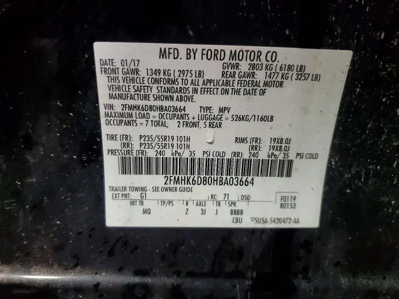 2017 FORD FLEX LIMITED  