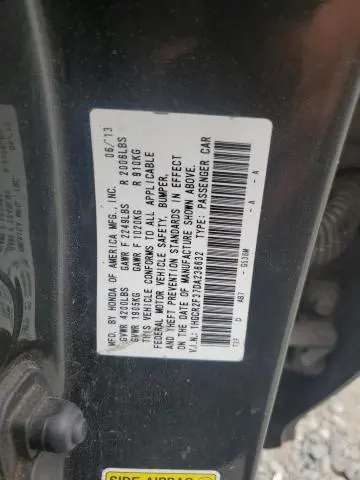 2013 HONDA ACCORD LX  