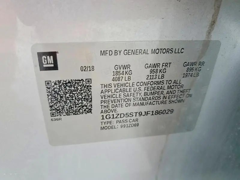 2018 CHEVROLET MALIBU LT  