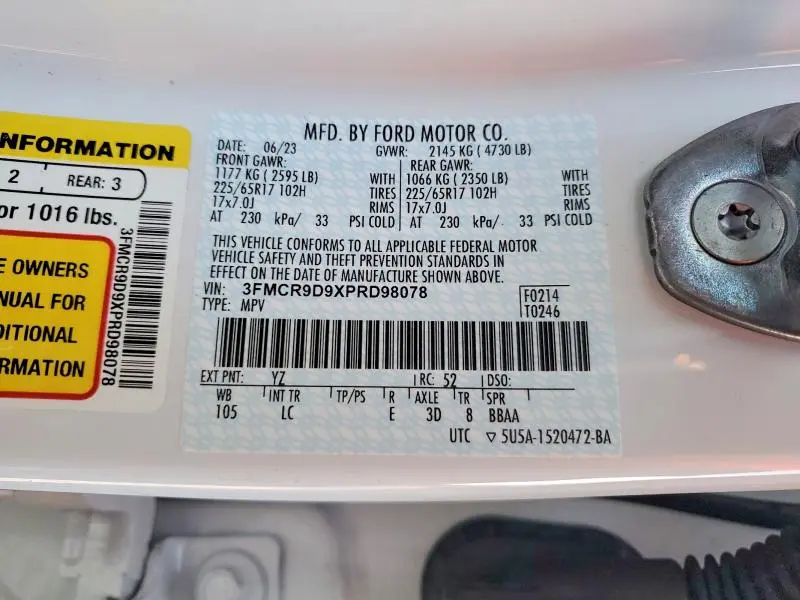 2023 FORD BRONCO SPORT BADLANDS  