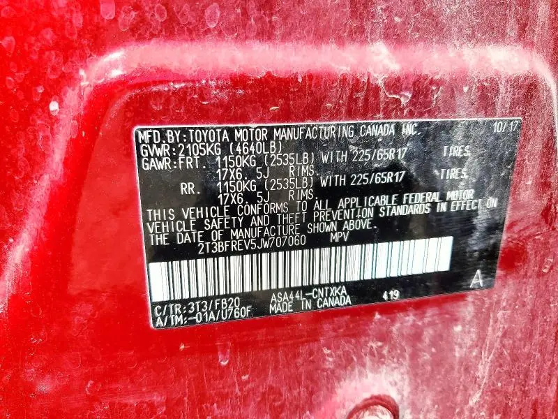 2018 TOYOTA RAV4 LE  