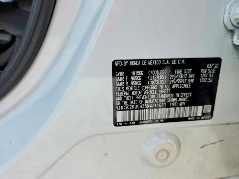 2022 HONDA HR-V LX  