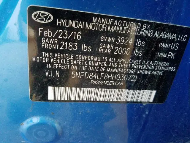 2017 HYUNDAI ELANTRA SE