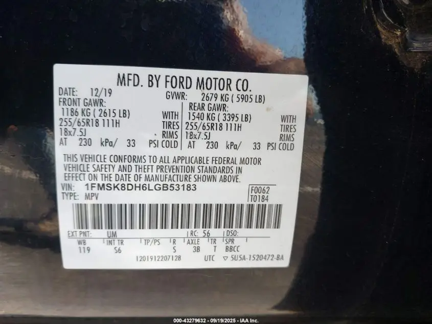 2020 FORD EXPLORER XLT