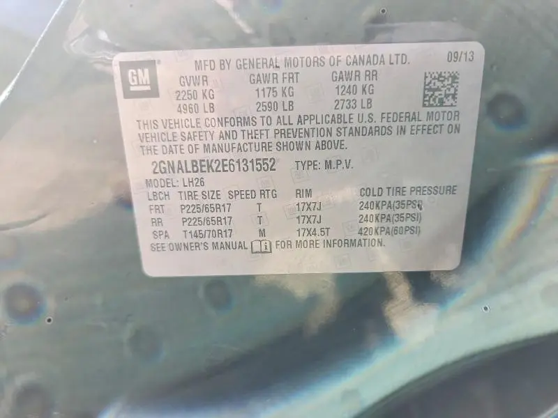 2014 CHEVROLET EQUINOX LT  