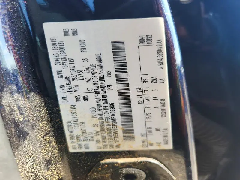 2021 FORD F150 SUPERCREW  