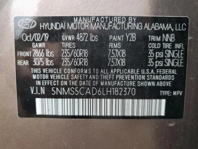 2020 HYUNDAI SANTA FE LIMITED  