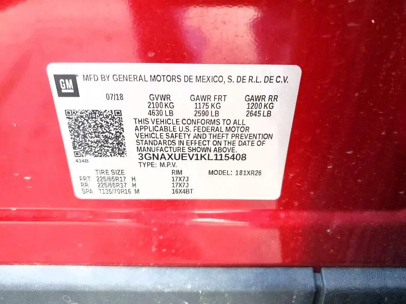 2019 CHEVROLET EQUINOX LT  