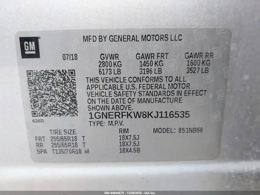 2019 CHEVROLET TRAVERSE LS