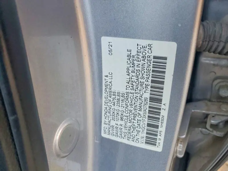 2021 HONDA ACCORD SPORT  
