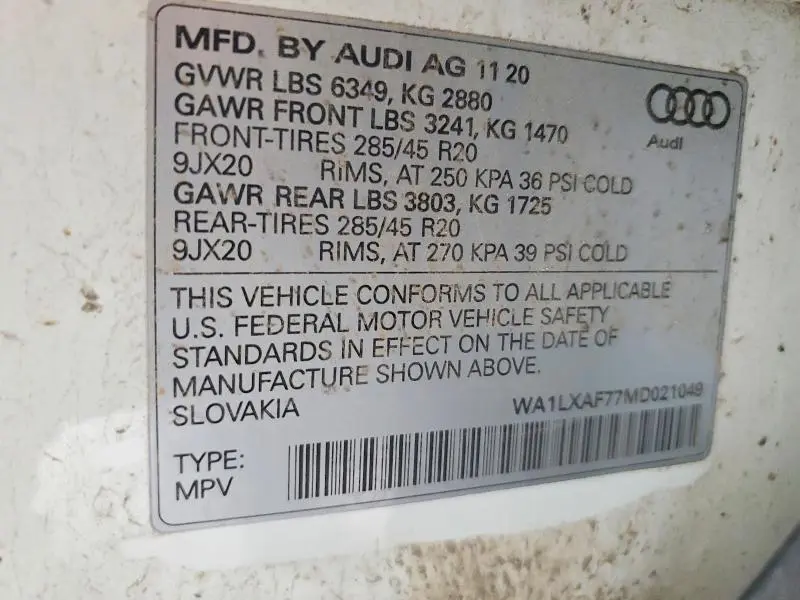 2021 AUDI Q7 PREMIUM PLUS  