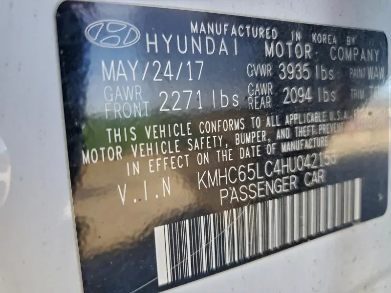 2017 HYUNDAI IONIQ BLUE  