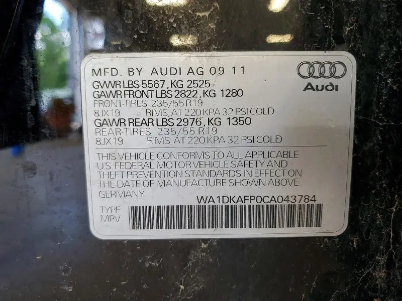 2012 AUDI Q5 PREMIUM PLUS  