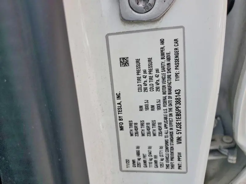 2023 TESLA MODEL 3   