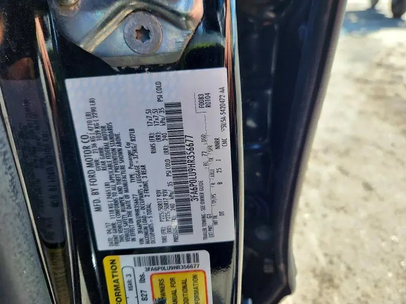 2017 FORD FUSION SE HYBRID  