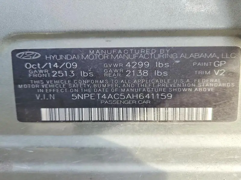 2010 HYUNDAI SONATA GLS  