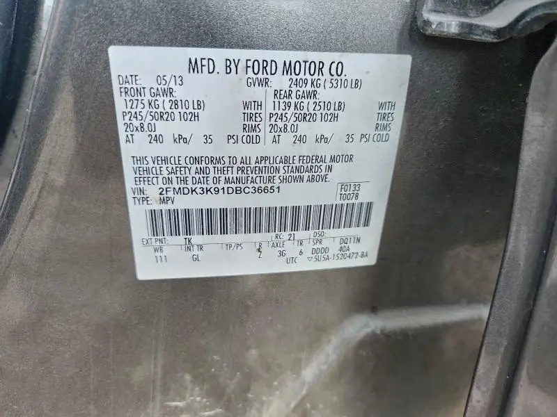 2013 FORD EDGE LIMITED  