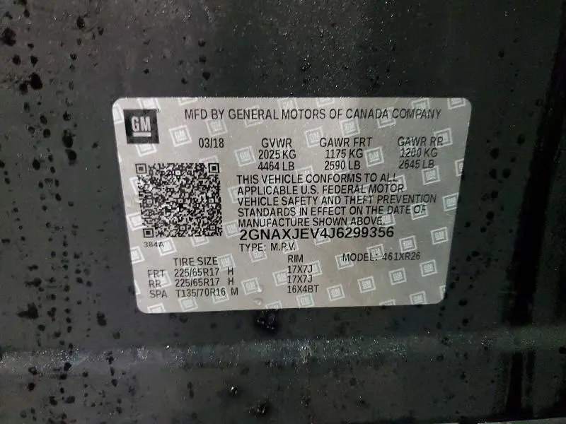 2018 CHEVROLET EQUINOX LT  