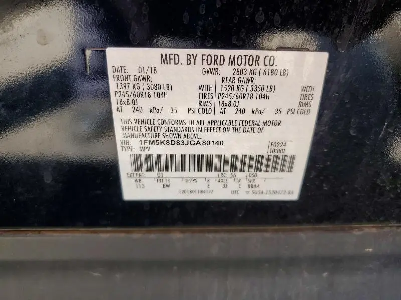 2018 FORD EXPLORER XLT  