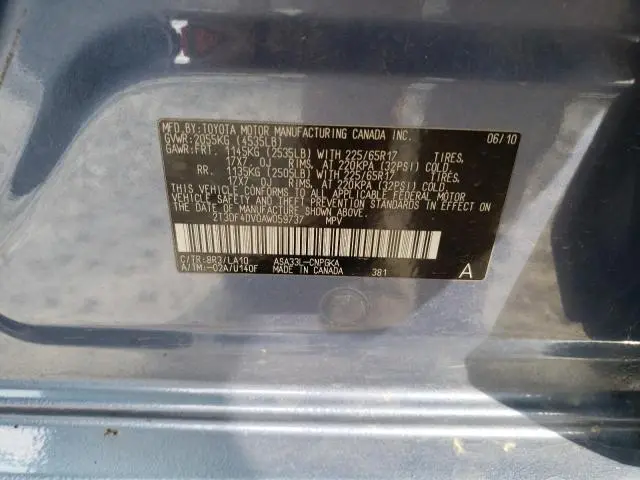 2010 TOYOTA RAV4 LIMITED  