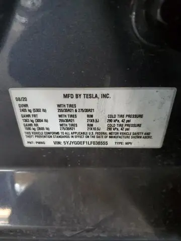 2020 TESLA MODEL Y 
