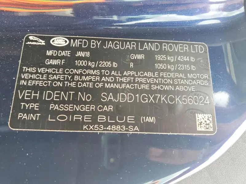 2019 JAGUAR F-TYPE   