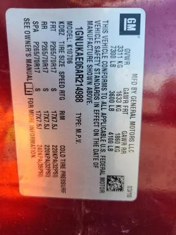 2010 CHEVROLET TAHOE K1500 LS  