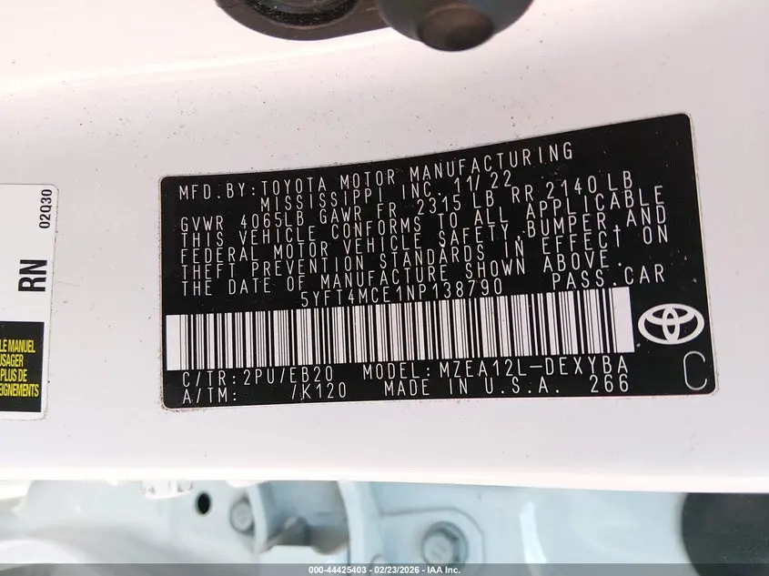 2022 TOYOTA COROLLA XSE