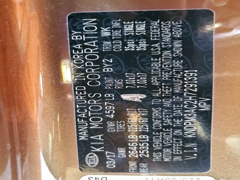 2017 KIA SPORTAGE LX  