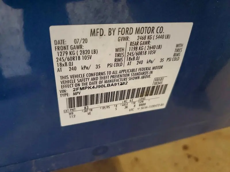2020 FORD EDGE SEL   