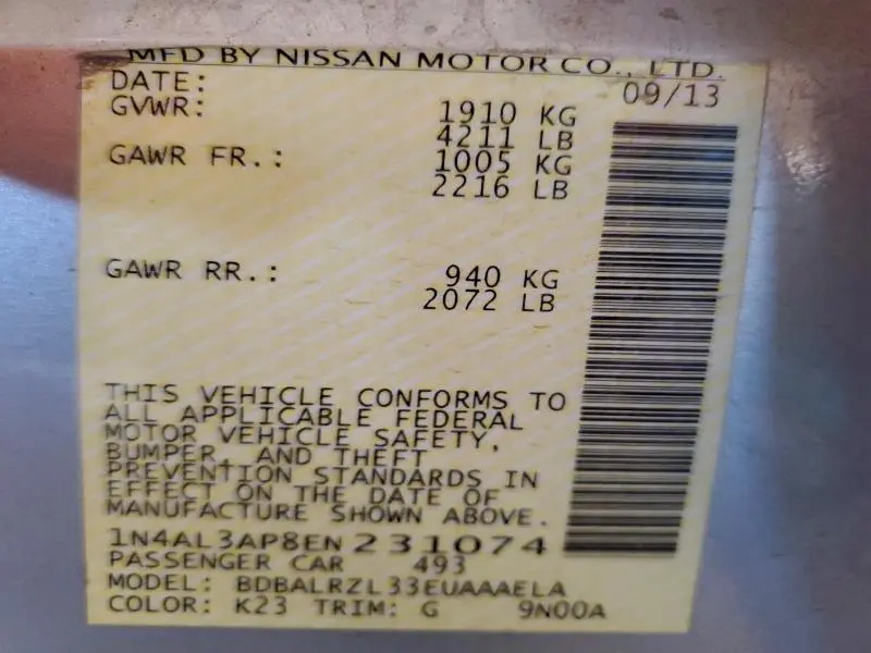 2014 NISSAN ALTIMA 2.5  