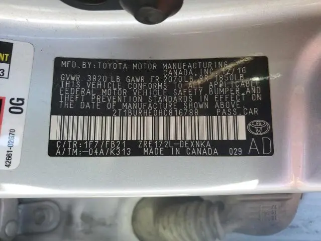 2017 TOYOTA COROLLA L  