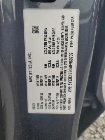 2021 TESLA MODEL 3   