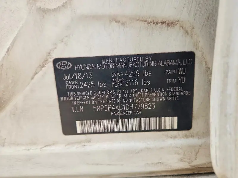 2013 HYUNDAI SONATA GLS  