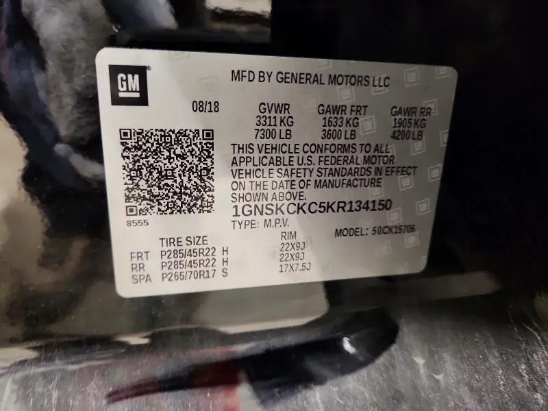 2019 CHEVROLET TAHOE K1500 PREMIER  