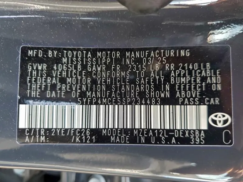 2025 TOYOTA COROLLA SE  