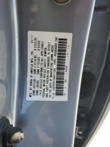 2017 HONDA ACCORD EX  