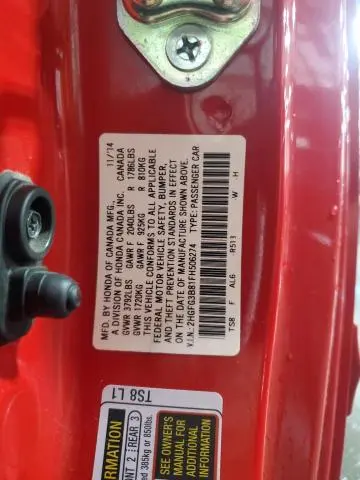 2015 HONDA CIVIC EX  